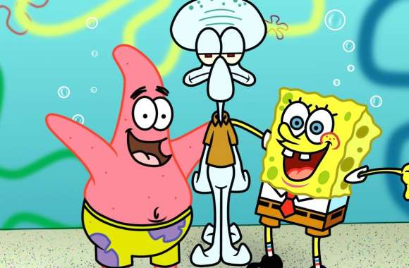 SpongeBob SquarePants with Patrick and Squidward wallpapers hd quality