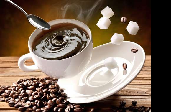 Spoon Coffee Beans Sugar Cup Food Coffee