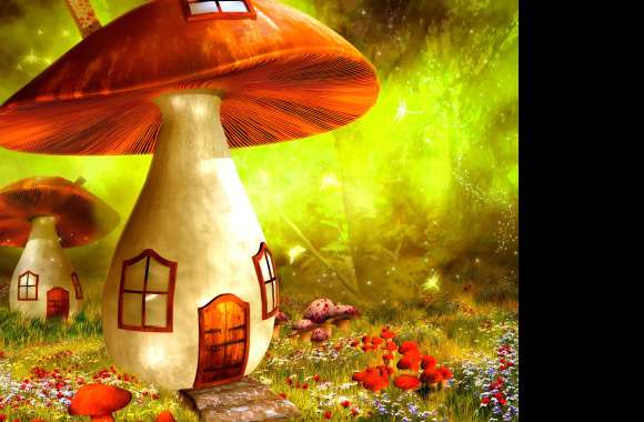 Spring Flower Cottage Mushroom Fantasy House