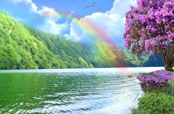 Spring Rainbow Lake - Nature