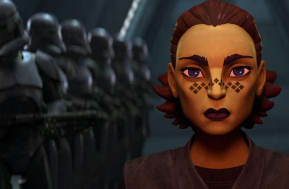 Star Wars Tales of the Empire - Animated Series Character with Troopers Background