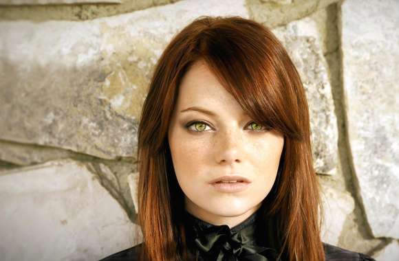 Stare Green Eyes Redhead Face American Actress Celebrity Emma Stone