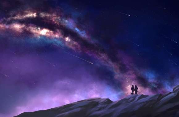 Starry Couple Under the Milky Way - Sci Fi