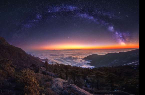 Starry Milky Way Night Panorama