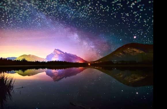 Starry Mountain Night -