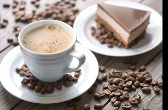 Still Life Cake Coffee Beans Cup Food Coffee