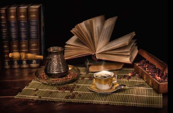 Still Life Coffee and Book wallpapers hd quality