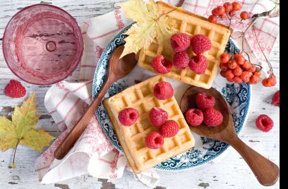 Still Life Currants Raspberry Berry Food Waffle