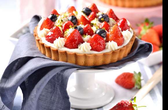 Strawberry Berry Fruit Dessert Pastry Still Life Food Cake