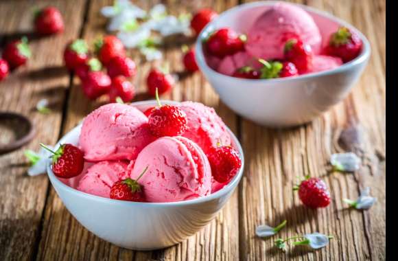 Strawberry Berry Fruit Food Ice Cream