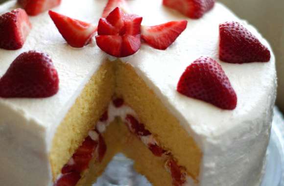 Strawberry Cake Delight wallpapers hd quality