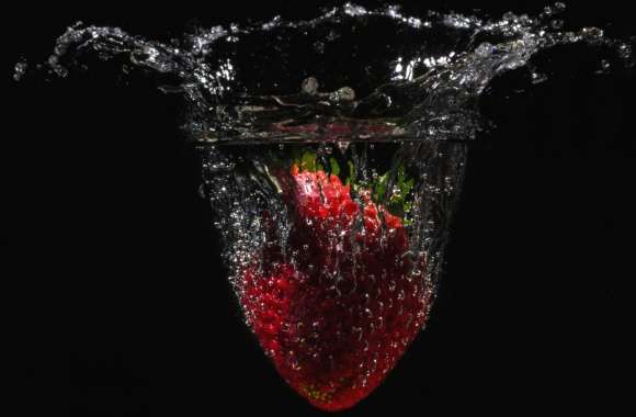 Strawberry Splash in Water