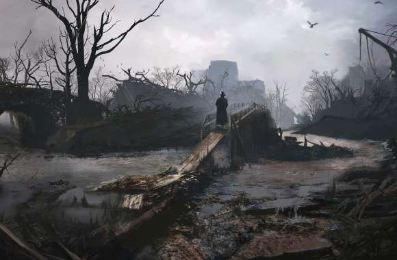 Stream Detritus Bridge Overcast Video Game Sherlock Holmes The Awakened