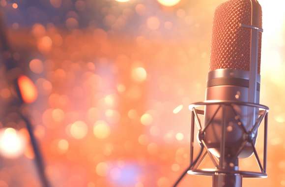 Studio Microphone - Vibrant Music Background wallpapers hd quality