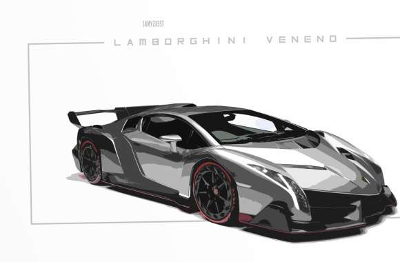 Stunning Black & White Lamborghini Veneno wallpapers hd quality