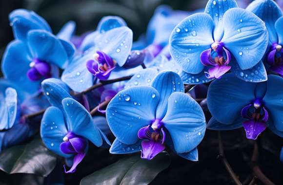 Stunning Blue Orchid Exquisite Blue Flower Desktop Background