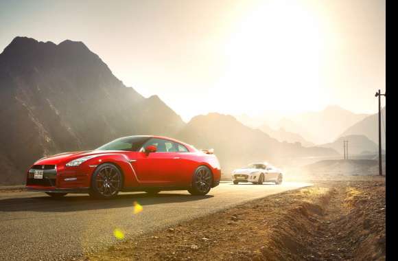 Stunning of Nissan GT-R and Jaguar F-Type on a Scenic Drive