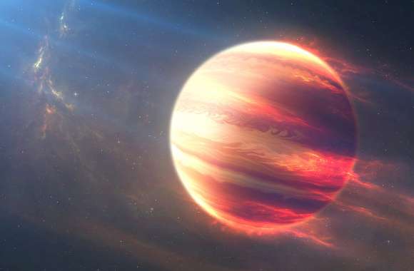 Stunning Orange Planet HD Sci-Fi Wallpaper for Space Lovers