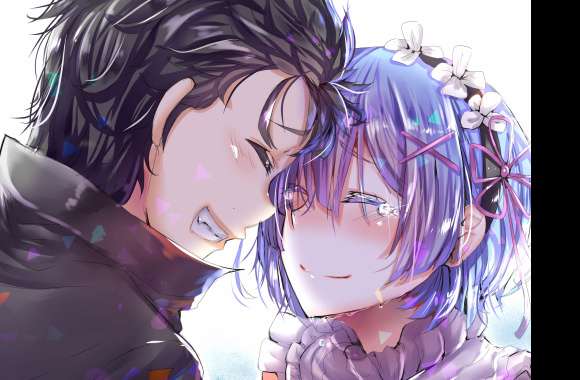 Subaru Natsuki and Rem - ReZERO