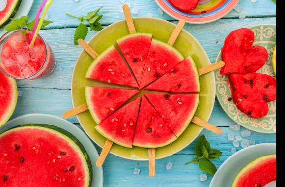 Summer Fruit Ice Cream Food Watermelon