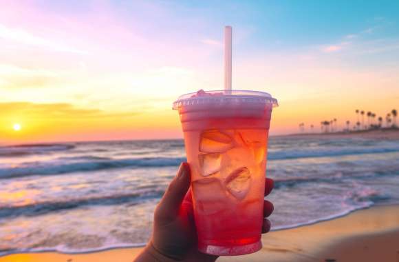 Sundown Slurpee Delight - Beach Sunset