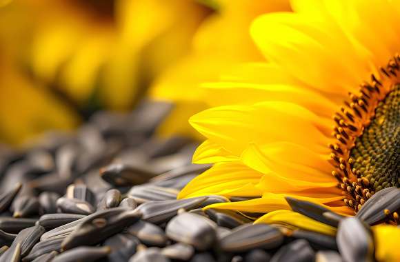 Sunflower and seeds 2 wallpapers hd quality