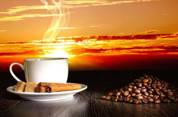 Sunset Serenity of Coffee Bliss