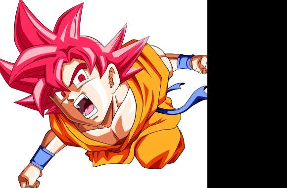 Super Saiyan God Goku in Action -