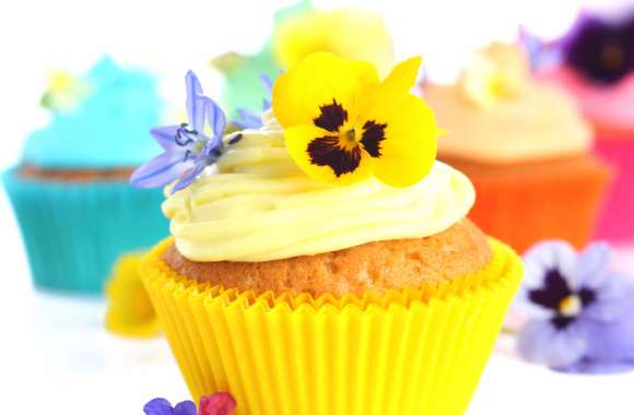 Sweets Cream Flower Dessert Food Cupcake