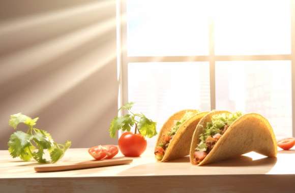 Taco in the Kitchen With Sunbeam Wallpaper