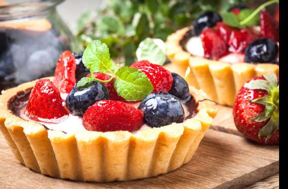 Tart Blueberry Strawberry Berry Fruit Pastry Food Dessert