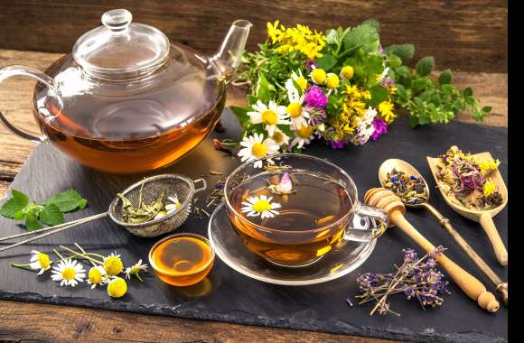 Teapot Teacup Cup Tea Chamomile Flower Photography Still Life