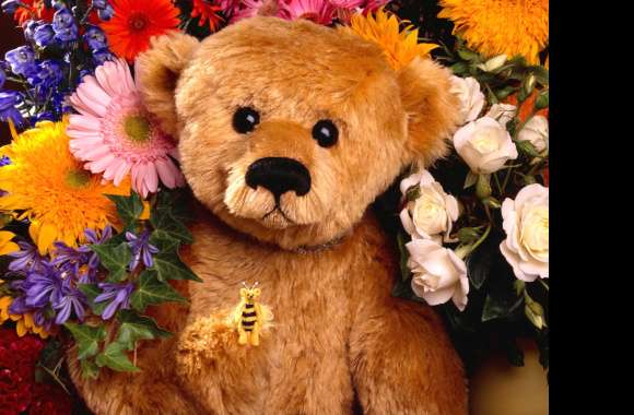 Teddy Bear with Flowers