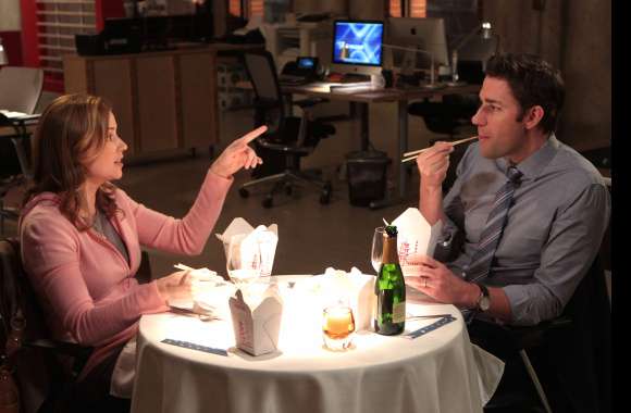 The Office US - Jim and Pam Dinner Scene wallpapers hd quality