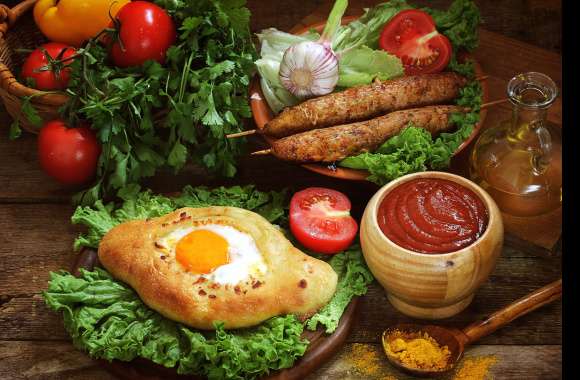 Tomato Egg Ketchup Food Still Life