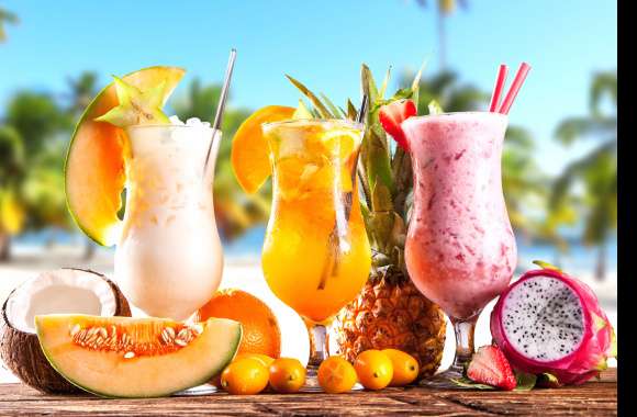 Tropical Fruit Cocktails wallpapers hd quality