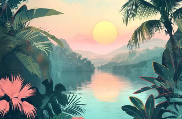 Tropical Sunset Scenery