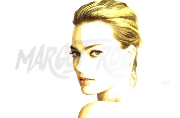 Vector Face Portrait Actress Celebrity Margot Robbie