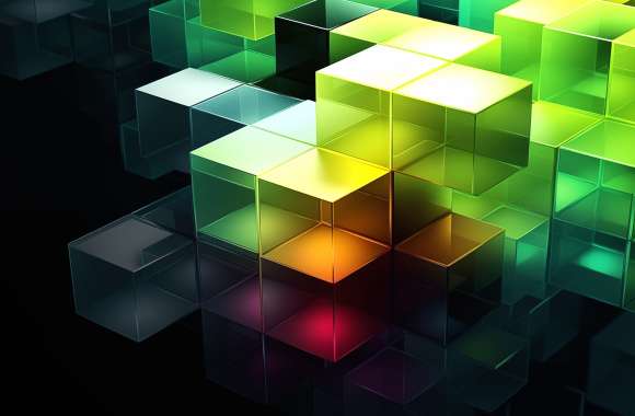 Vibrant 3D Cube Mosaic