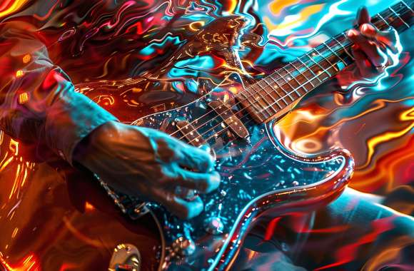 Vibrant Blues Guitar - Music Energy