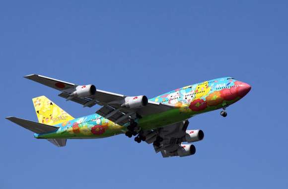 Vibrant Boeing 747 A Pokémon-Inspired Flight