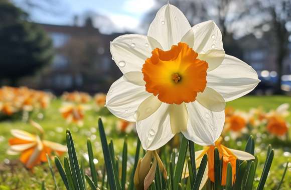 Vibrant Daffodil Bloom HD Desktop Wallpaper wallpapers hd quality