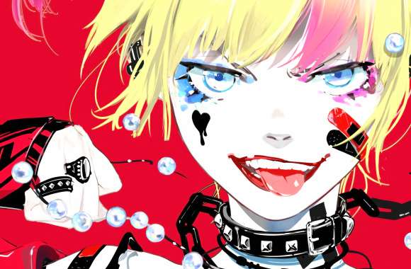 Vibrant Harley Quinn Anime-style