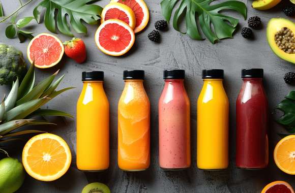 Vibrant Juice Bottles wallpapers hd quality