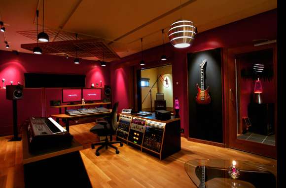 Vibrant Music Studio with Electric Guitar