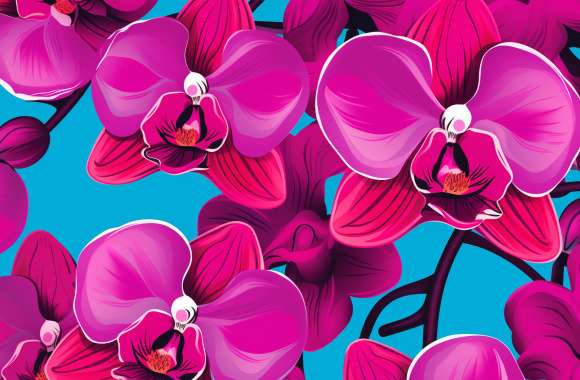 Vibrant Pink Orchids HD Desktop Wallpaper wallpapers hd quality