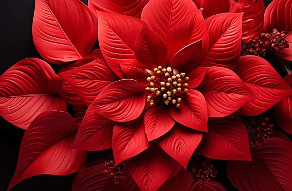 Vibrant Red Poinsettia