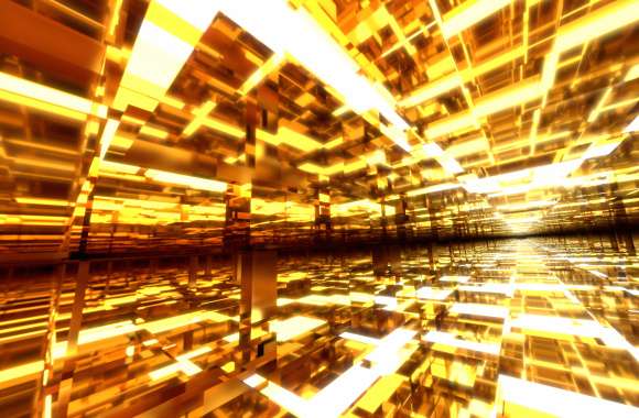 Vivid Gold Glass Tunnels in 8k