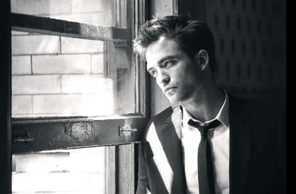 Window Black & White Suit English Actor Celebrity Robert Pattinson