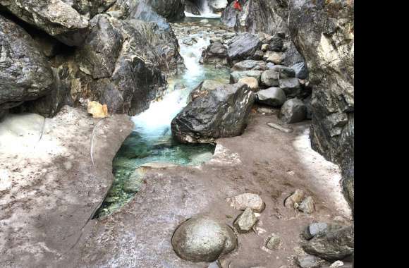 Winter Water Snow Under The Mountain Nature Stone